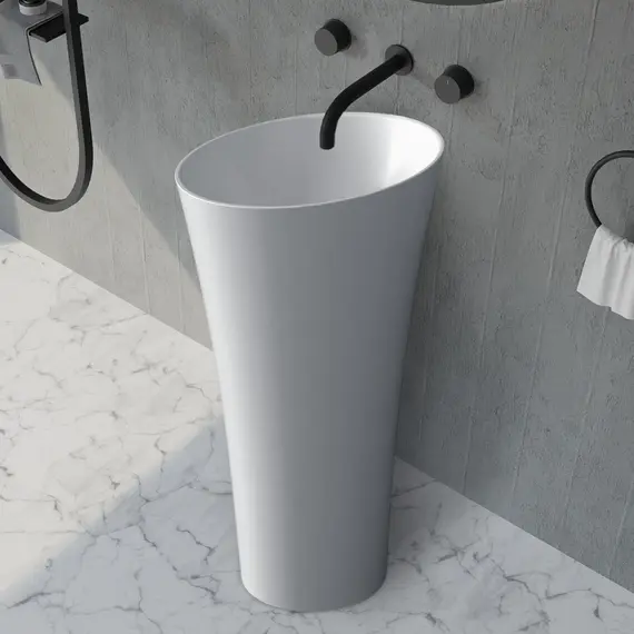 РАКОВИНА ОТДЕЛЬНОСТОЯЩАЯ ABBER STEIN AS2509-H БЕЛАЯ МАТОВАЯ