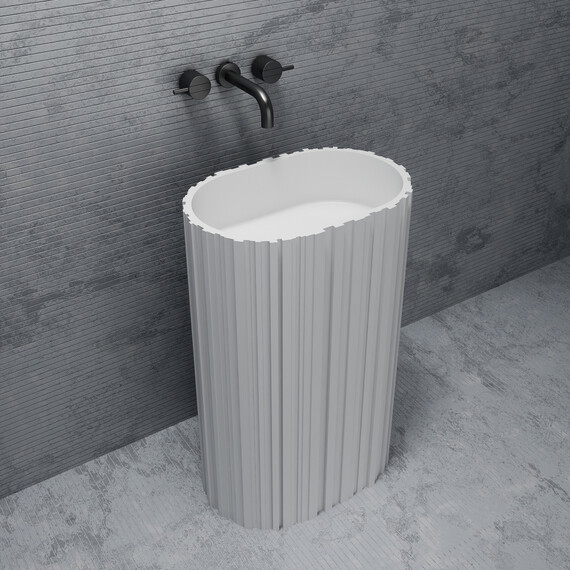 РАКОВИНА ОТДЕЛЬНОСТОЯЩАЯ ABBER STEIN AS2551-H БЕЛАЯ МАТОВАЯ