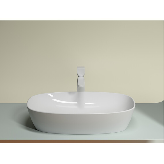 УМЫВАЛЬНИК ЧАША НАКЛАДНАЯ ОВАЛЬНАЯ CERAMICA NOVA ELEMENT 600*380*138ММ