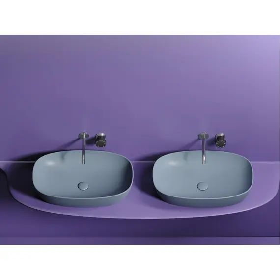УМЫВАЛЬНИК ЧАША НАКЛАДНАЯ ОВАЛЬНАЯ CERAMICA NOVA ELEMENT (ЦВЕТ СЕРО-ГОЛУБОЙ МАТОВЫЙ) 600*380*138ММ