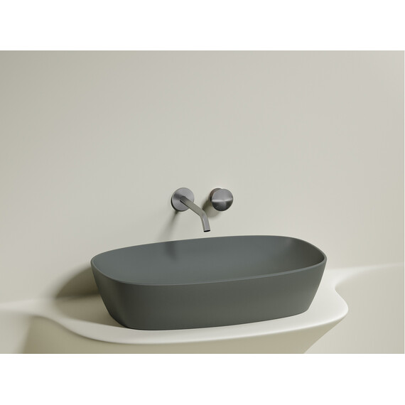 УМЫВАЛЬНИК ЧАША НАКЛАДНАЯ ОВАЛЬНАЯ CERAMICA NOVA ELEMENT (ЦВЕТ АНТРАЦИТ МАТОВЫЙ) 600*380*138ММ