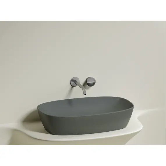 УМЫВАЛЬНИК ЧАША НАКЛАДНАЯ ОВАЛЬНАЯ CERAMICA NOVA ELEMENT (ЦВЕТ АНТРАЦИТ МАТОВЫЙ) 600*380*138ММ