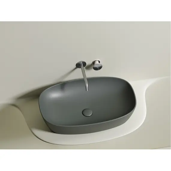УМЫВАЛЬНИК ЧАША НАКЛАДНАЯ ОВАЛЬНАЯ CERAMICA NOVA ELEMENT (ЦВЕТ АНТРАЦИТ МАТОВЫЙ) 600*380*138ММ