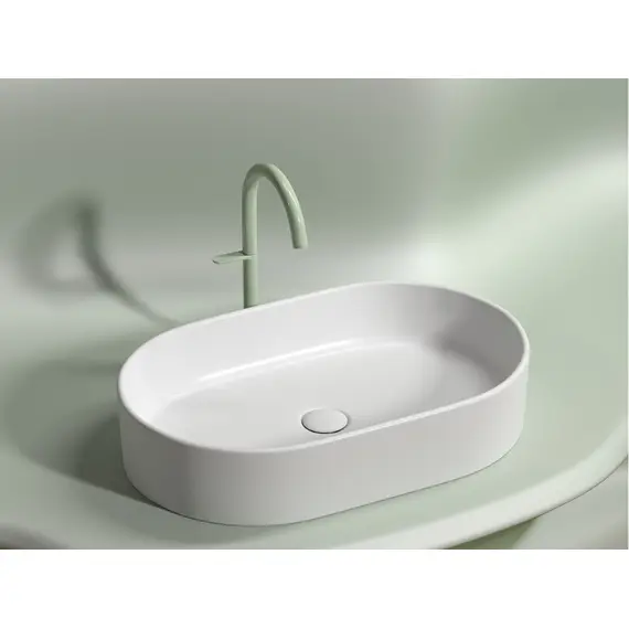 УМЫВАЛЬНИК ЧАША НАКЛАДНАЯ ОВАЛЬНАЯ CERAMICA NOVA ELEMENT (ЦВЕТ БЕЛЫЙ МАТОВЫЙ) 608*385*122ММ