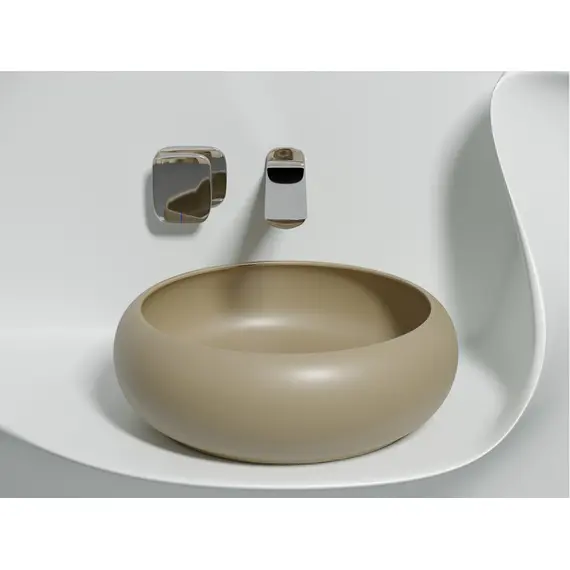 УМЫВАЛЬНИК ЧАША НАКЛАДНАЯ КРУГЛАЯ CERAMICA NOVA ELEMENT (ЦВЕТ КАПУЧИНО МАТОВЫЙ) 360*360*120ММ