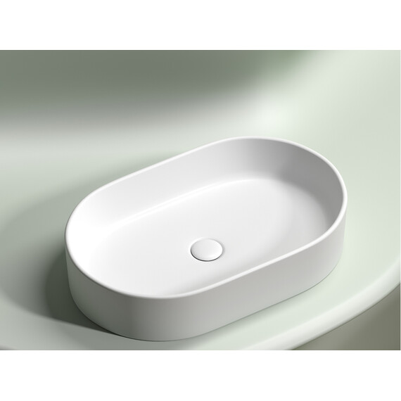 УМЫВАЛЬНИК ЧАША НАКЛАДНАЯ ОВАЛЬНАЯ CERAMICA NOVA ELEMENT (ЦВЕТ БЕЛЫЙ МАТОВЫЙ) 608*385*122ММ