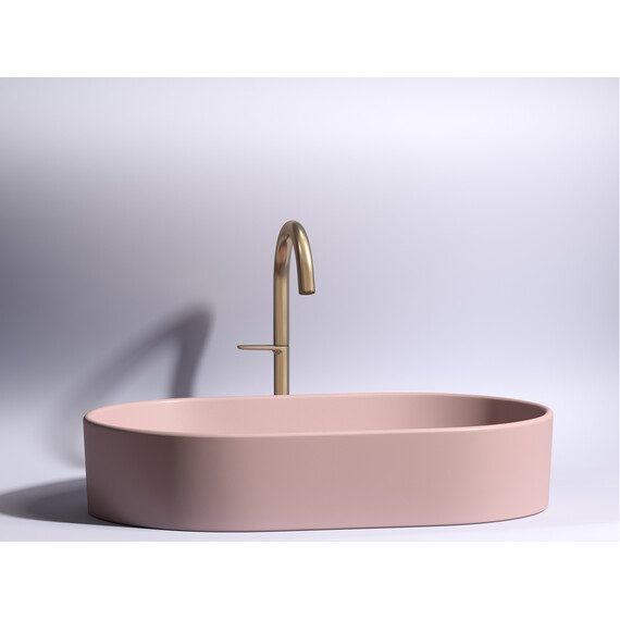 УМЫВАЛЬНИК ЧАША НАКЛАДНАЯ ОВАЛЬНАЯ CERAMICA NOVA ELEMENT (ЦВЕТ РОЗОВЫЙ МАТОВЫЙ) 608*385*122ММ