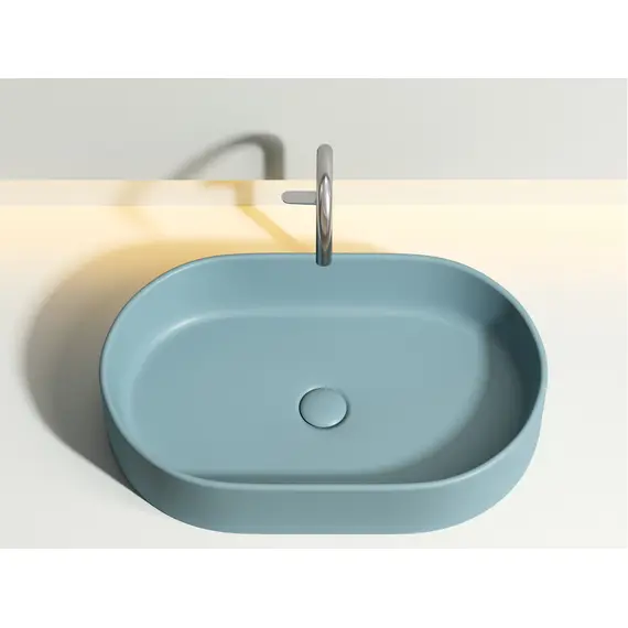 УМЫВАЛЬНИК ЧАША НАКЛАДНАЯ ОВАЛЬНАЯ CERAMICA NOVA ELEMENT 608X385X122 ММ, ЗЕЛЕНЫЙ МАТОВЫЙ