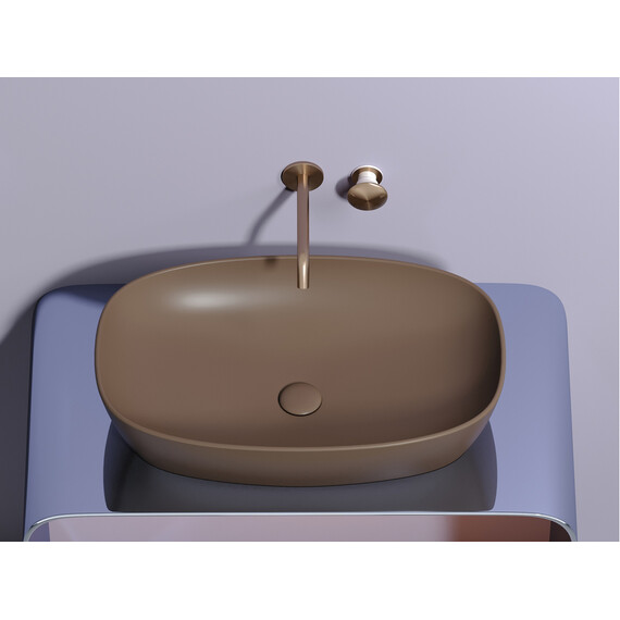 УМЫВАЛЬНИК ЧАША НАКЛАДНАЯ ОВАЛЬНАЯ CERAMICA NOVA ELEMENT (ЦВЕТ ТЕМНО-КОРИЧНЕВЫЙ МАТОВЫЙ) 600*380*138ММ
