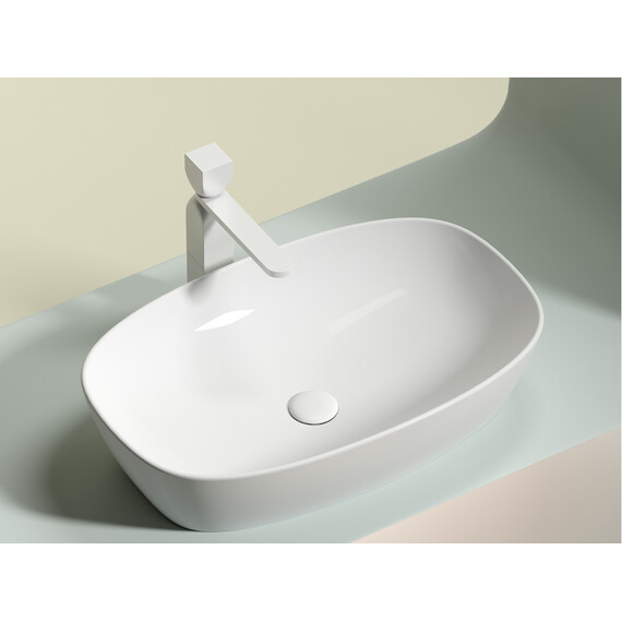 УМЫВАЛЬНИК ЧАША НАКЛАДНАЯ ОВАЛЬНАЯ CERAMICA NOVA ELEMENT 600*380*138ММ