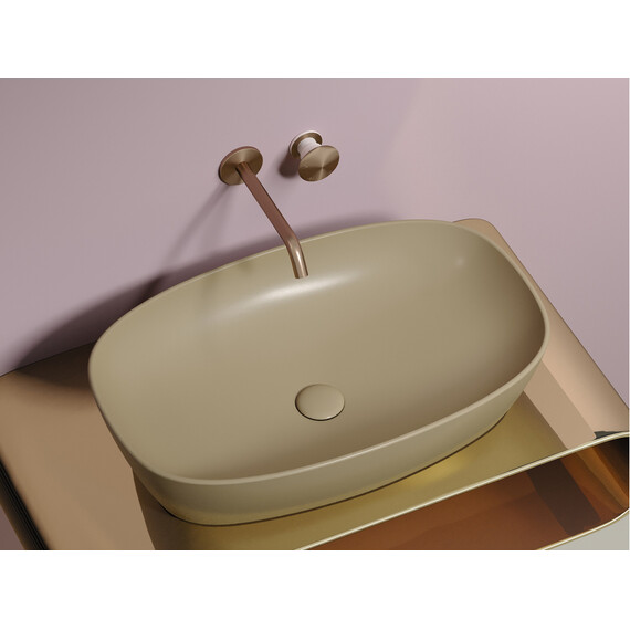 УМЫВАЛЬНИК ЧАША НАКЛАДНАЯ ОВАЛЬНАЯ CERAMICA NOVA ELEMENT (ЦВЕТ КАПУЧИНО МАТОВЫЙ) 600*380*138ММ