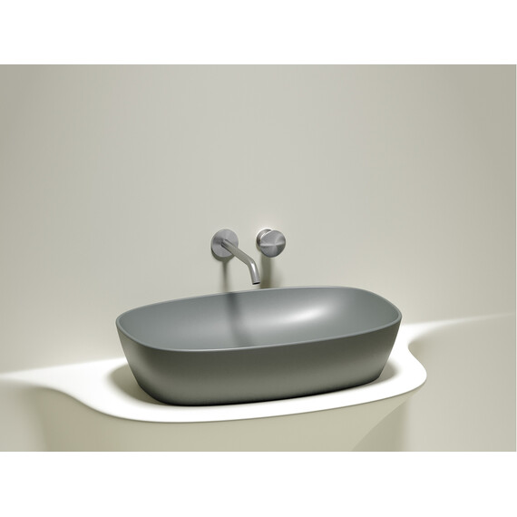 УМЫВАЛЬНИК ЧАША НАКЛАДНАЯ ОВАЛЬНАЯ CERAMICA NOVA ELEMENT (ЦВЕТ АНТРАЦИТ МАТОВЫЙ) 600*380*138ММ