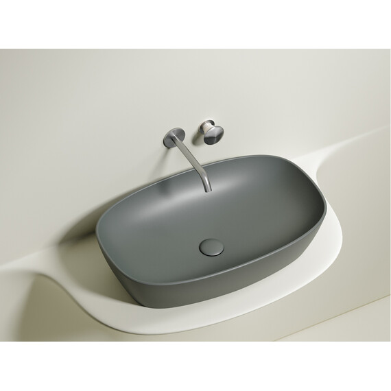 УМЫВАЛЬНИК ЧАША НАКЛАДНАЯ ОВАЛЬНАЯ CERAMICA NOVA ELEMENT (ЦВЕТ АНТРАЦИТ МАТОВЫЙ) 600*380*138ММ