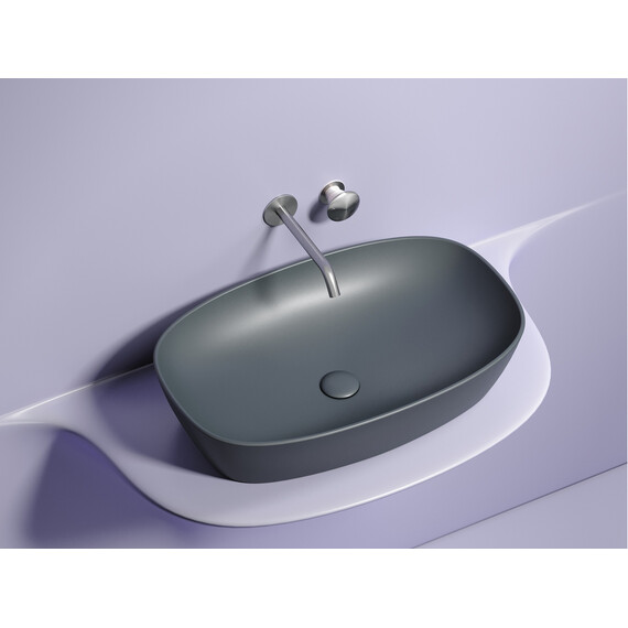 УМЫВАЛЬНИК ЧАША НАКЛАДНАЯ ОВАЛЬНАЯ CERAMICA NOVA ELEMENT (ЦВЕТ ТЕМНЫЙ АНТРАЦИТ МАТОВЫЙ) 600*380*138ММ