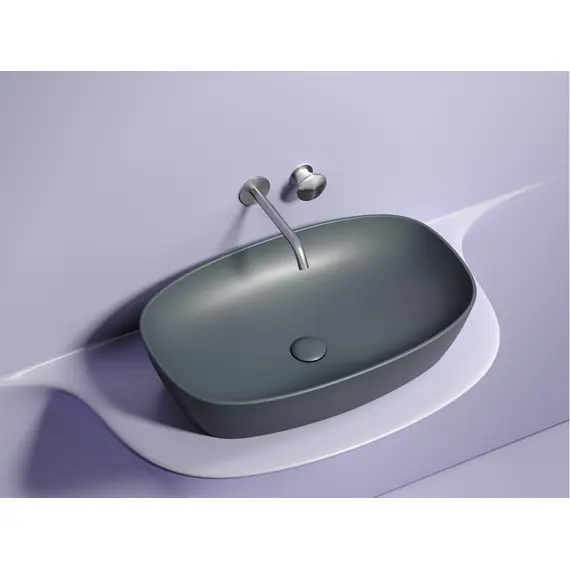 УМЫВАЛЬНИК ЧАША НАКЛАДНАЯ ОВАЛЬНАЯ CERAMICA NOVA ELEMENT (ЦВЕТ ТЕМНЫЙ АНТРАЦИТ МАТОВЫЙ) 600*380*138ММ