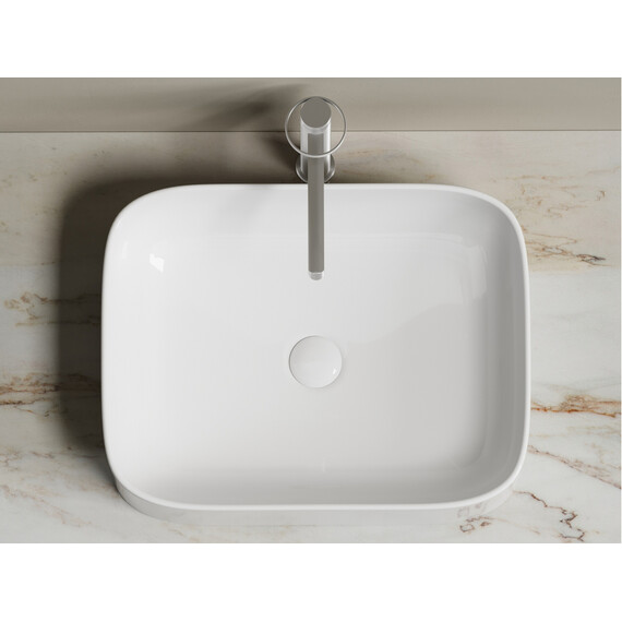 УМЫВАЛЬНИК ЧАША НАКЛАДНАЯ ПРЯМОУГОЛЬНАЯ CERAMICA NOVA ELEMENT 505*380*150ММ БЕЛЫЙ ГЛЯНЦЕВЫЙ