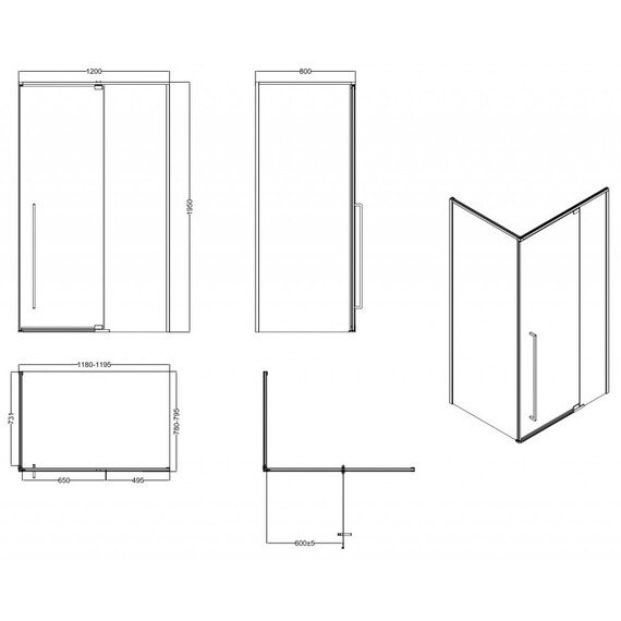 ДУШЕВОЕ ОГРАЖДЕНИЕ ESBANO ESA-128PS-C 120X80X195