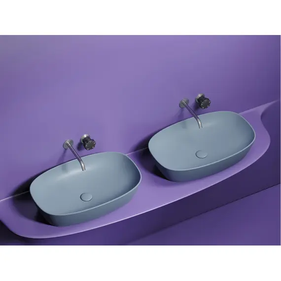 УМЫВАЛЬНИК ЧАША НАКЛАДНАЯ ОВАЛЬНАЯ CERAMICA NOVA ELEMENT (ЦВЕТ СЕРО-ГОЛУБОЙ МАТОВЫЙ) 600*380*138ММ