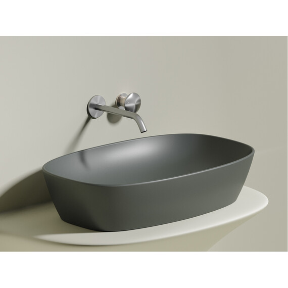 УМЫВАЛЬНИК ЧАША НАКЛАДНАЯ ОВАЛЬНАЯ CERAMICA NOVA ELEMENT (ЦВЕТ АНТРАЦИТ МАТОВЫЙ) 600*380*138ММ
