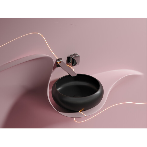 УМЫВАЛЬНИК ЧАША НАКЛАДНАЯ КРУГЛАЯ CERAMICA NOVA ELEMENT (ЦВЕТ ЧЕРНЫЙ МАТОВЫЙ) 360*360*120ММ