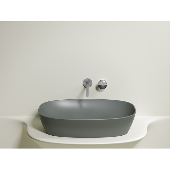 УМЫВАЛЬНИК ЧАША НАКЛАДНАЯ ОВАЛЬНАЯ CERAMICA NOVA ELEMENT (ЦВЕТ АНТРАЦИТ МАТОВЫЙ) 600*380*138ММ