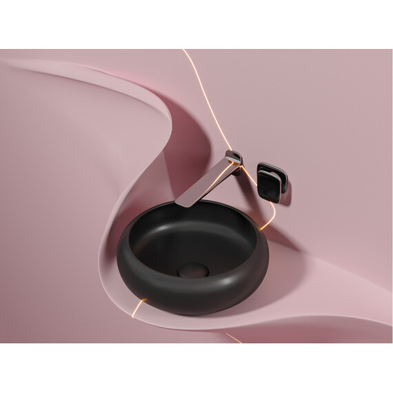 УМЫВАЛЬНИК ЧАША НАКЛАДНАЯ КРУГЛАЯ CERAMICA NOVA ELEMENT (ЦВЕТ ЧЕРНЫЙ МАТОВЫЙ) 360*360*120ММ