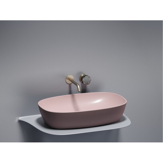 УМЫВАЛЬНИК ЧАША НАКЛАДНАЯ ОВАЛЬНАЯ CERAMICA NOVA ELEMENT (ЦВЕТ РОЗОВЫЙ МАТОВЫЙ) 600*380*138ММ
