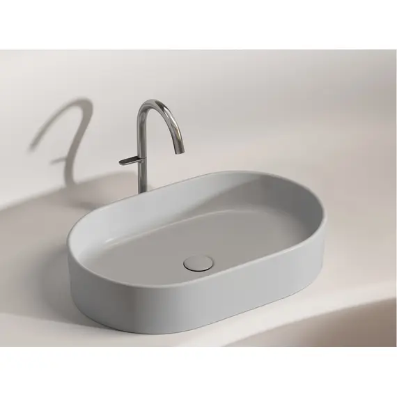 УМЫВАЛЬНИК ЧАША НАКЛАДНАЯ ОВАЛЬНАЯ CERAMICA NOVA ELEMENT (ЦВЕТ СЕРЫЙ МАТОВЫЙ) 608*385*122ММ