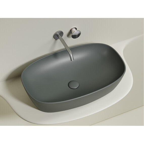 УМЫВАЛЬНИК ЧАША НАКЛАДНАЯ ОВАЛЬНАЯ CERAMICA NOVA ELEMENT (ЦВЕТ АНТРАЦИТ МАТОВЫЙ) 600*380*138ММ