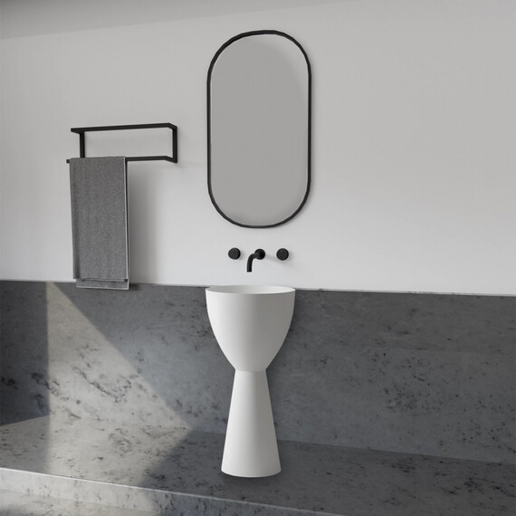 РАКОВИНА ОТДЕЛЬНОСТОЯЩАЯ ABBER STEIN AS2507 БЕЛАЯ МАТОВАЯ