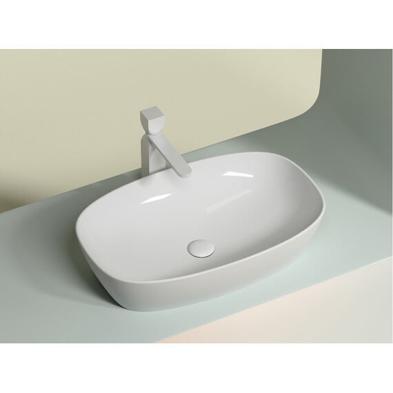 УМЫВАЛЬНИК ЧАША НАКЛАДНАЯ ОВАЛЬНАЯ CERAMICA NOVA ELEMENT 600*380*138ММ