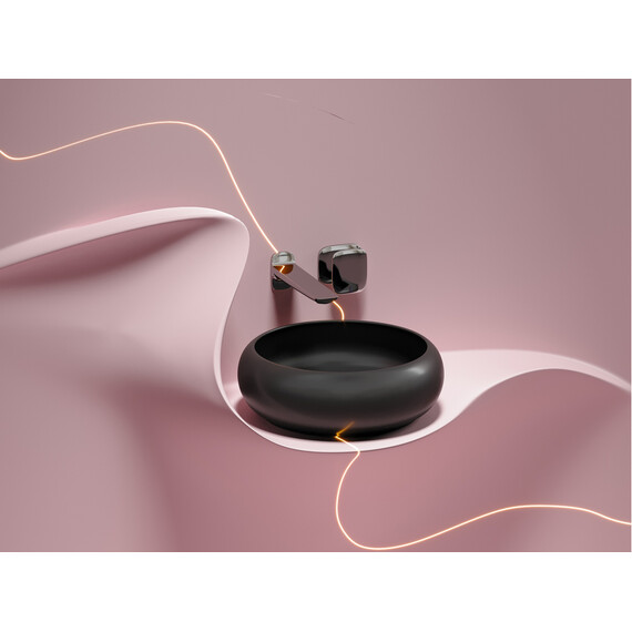 УМЫВАЛЬНИК ЧАША НАКЛАДНАЯ КРУГЛАЯ CERAMICA NOVA ELEMENT (ЦВЕТ ЧЕРНЫЙ МАТОВЫЙ) 360*360*120ММ