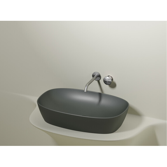 УМЫВАЛЬНИК ЧАША НАКЛАДНАЯ ОВАЛЬНАЯ CERAMICA NOVA ELEMENT (ЦВЕТ АНТРАЦИТ МАТОВЫЙ) 600*380*138ММ