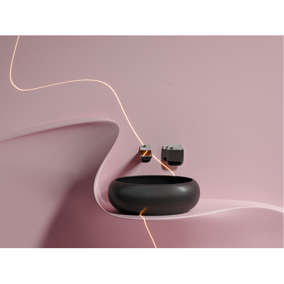 УМЫВАЛЬНИК ЧАША НАКЛАДНАЯ КРУГЛАЯ CERAMICA NOVA ELEMENT (ЦВЕТ ЧЕРНЫЙ МАТОВЫЙ) 360*360*120ММ