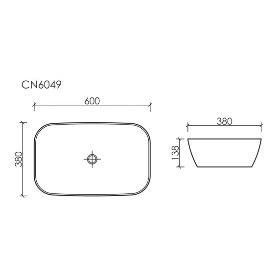 УМЫВАЛЬНИК ЧАША НАКЛАДНАЯ ОВАЛЬНАЯ CERAMICA NOVA ELEMENT (ЦВЕТ ЧЕРНЫЙ МАТОВЫЙ) 600*380*138ММ