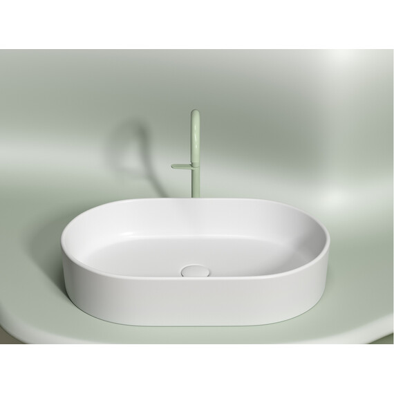 УМЫВАЛЬНИК ЧАША НАКЛАДНАЯ ОВАЛЬНАЯ CERAMICA NOVA ELEMENT (ЦВЕТ БЕЛЫЙ МАТОВЫЙ) 608*385*122ММ