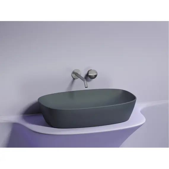 УМЫВАЛЬНИК ЧАША НАКЛАДНАЯ ОВАЛЬНАЯ CERAMICA NOVA ELEMENT (ЦВЕТ ТЕМНЫЙ АНТРАЦИТ МАТОВЫЙ) 600*380*138ММ