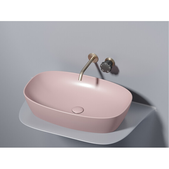 УМЫВАЛЬНИК ЧАША НАКЛАДНАЯ ОВАЛЬНАЯ CERAMICA NOVA ELEMENT (ЦВЕТ РОЗОВЫЙ МАТОВЫЙ) 600*380*138ММ