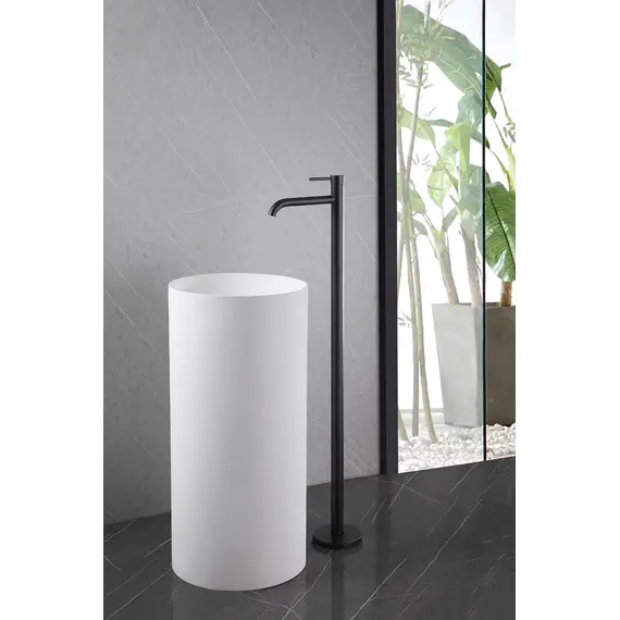 СМЕСИТЕЛЬ ABBER WASSER KREIS AF8140B НАПОЛЬНЫЙ ДЛЯ РАКОВИНЫ, ЧЕРНЫЙ МАТОВЫЙ