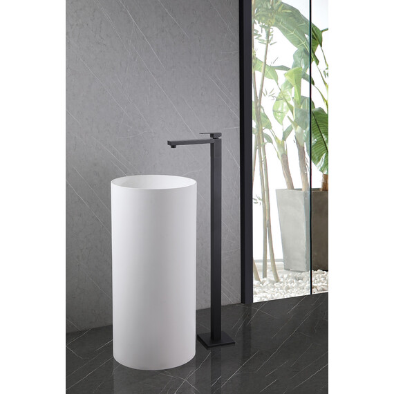 СМЕСИТЕЛЬ ABBER DAHEIM AF8241B НАПОЛЬНЫЙ ДЛЯ РАКОВИНЫ, ЧЕРНЫЙ МАТОВЫЙ