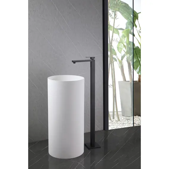 СМЕСИТЕЛЬ ABBER DAHEIM AF8241B НАПОЛЬНЫЙ ДЛЯ РАКОВИНЫ, ЧЕРНЫЙ МАТОВЫЙ