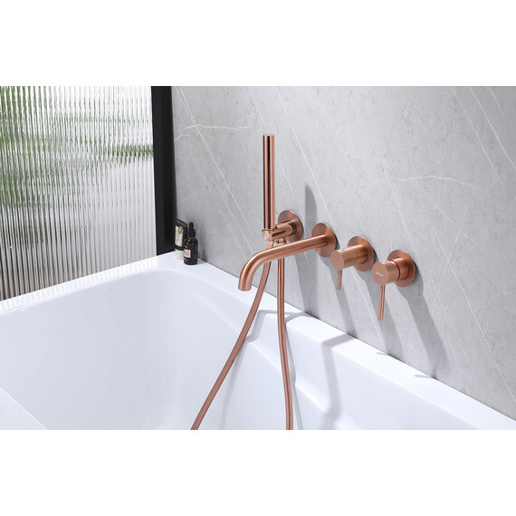 СМЕСИТЕЛЬ ABBER WASSER KREIS AF8130MRG ДЛЯ ВАННЫ СКРЫТОГО МОНТАЖА, РОЗОВОЕ ЗОЛОТО МАТОВОЕ