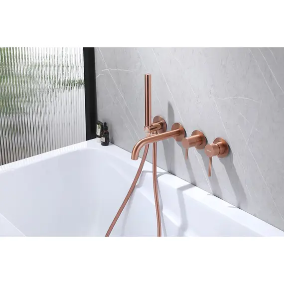 СМЕСИТЕЛЬ ABBER WASSER KREIS AF8130MRG ДЛЯ ВАННЫ СКРЫТОГО МОНТАЖА, РОЗОВОЕ ЗОЛОТО МАТОВОЕ