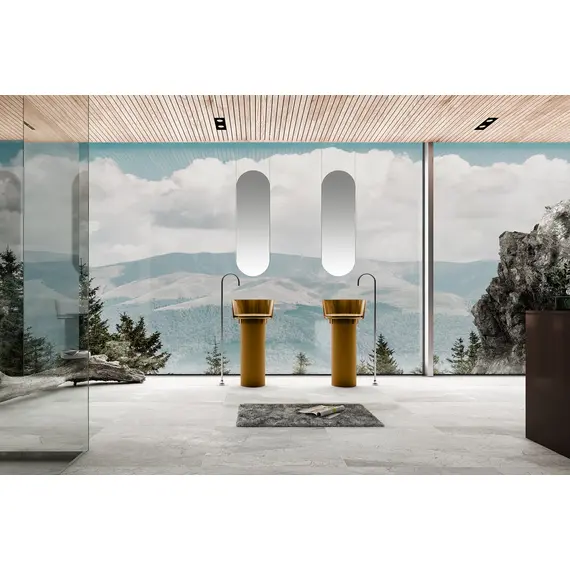 РАКОВИНА ОТДЕЛЬНОСТОЯЩАЯ ПРОЗРАЧНАЯ ABBER KRISTALL AT2702VESUVIAN ОЛИВКОВАЯ