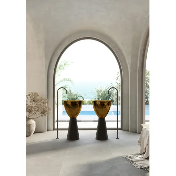 РАКОВИНА ОТДЕЛЬНОСТОЯЩАЯ ПРОЗРАЧНАЯ ABBER KRISTALL AT2703BLACK-VESUVIAN ЧЕРНЫЙ/ОЛИВКОВЫЙ