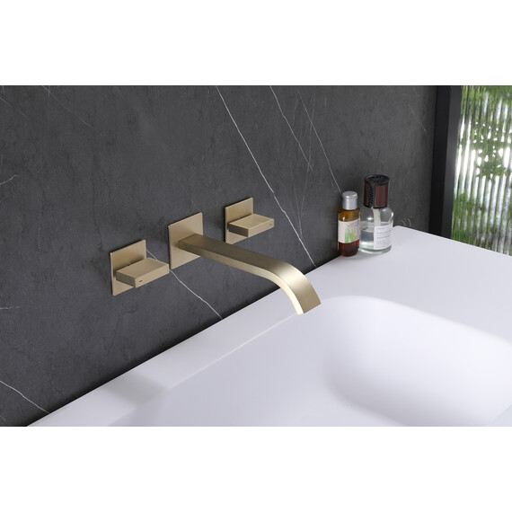 СМЕСИТЕЛЬ ABBER WASSERFALL AF8612G ДЛЯ РАКОВИНЫ СКРЫТОГО МОНТАЖА, ЗОЛОТО МАТОВОЕ