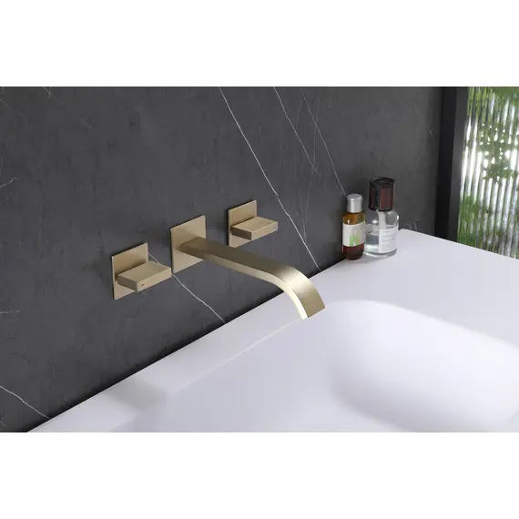 СМЕСИТЕЛЬ ABBER WASSERFALL AF8612G ДЛЯ РАКОВИНЫ СКРЫТОГО МОНТАЖА, ЗОЛОТО МАТОВОЕ