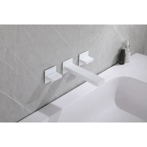 СМЕСИТЕЛЬ ABBER DAHEIM AF82122W ДЛЯ РАКОВИНЫ СКРЫТОГО МОНТАЖА, БЕЛЫЙ МАТОВЫЙ