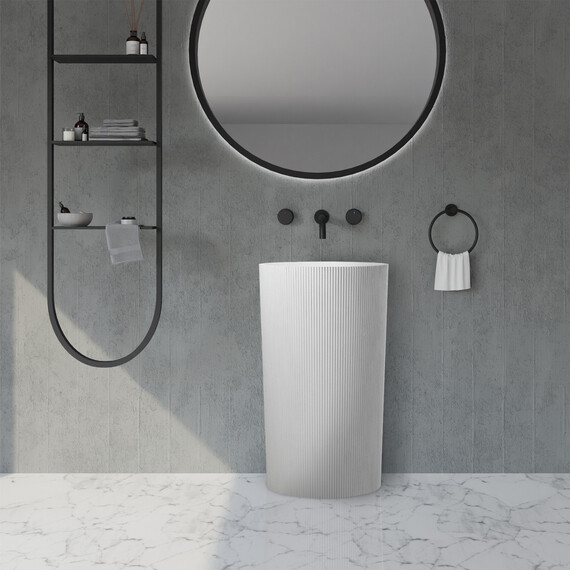 РАКОВИНА ОТДЕЛЬНОСТОЯЩАЯ ABBER STEIN AS2501-H БЕЛАЯ МАТОВАЯ