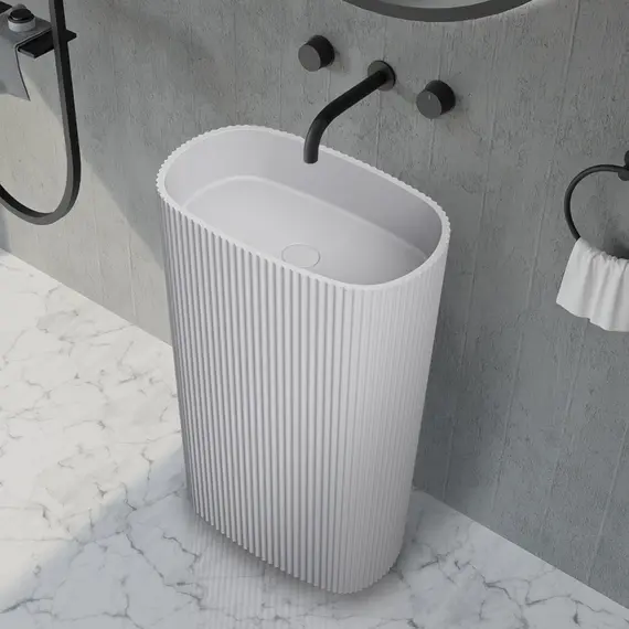 РАКОВИНА ОТДЕЛЬНОСТОЯЩАЯ ABBER STEIN AS2502-H БЕЛАЯ МАТОВАЯ